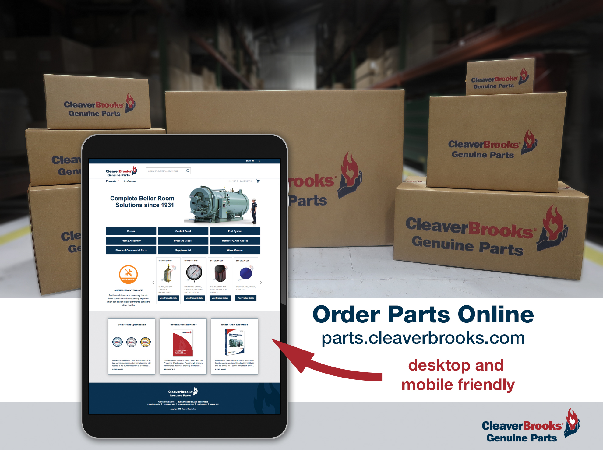 Boiler Room Ordering CleaverBrooks Parts Online